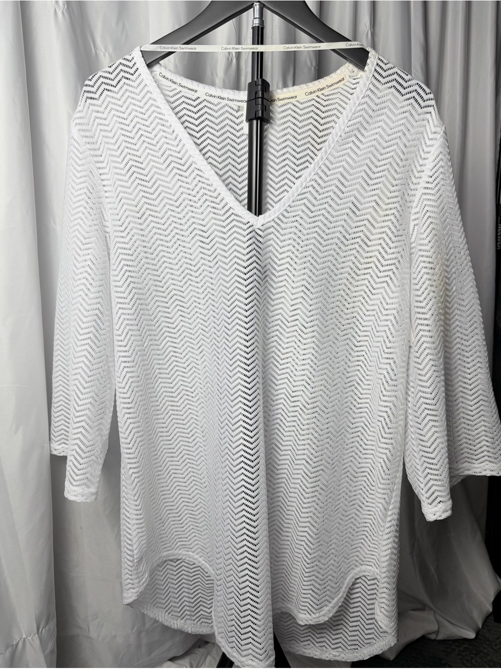 Calvin Klein Crochet Swim Cover‑Up – Medium – White